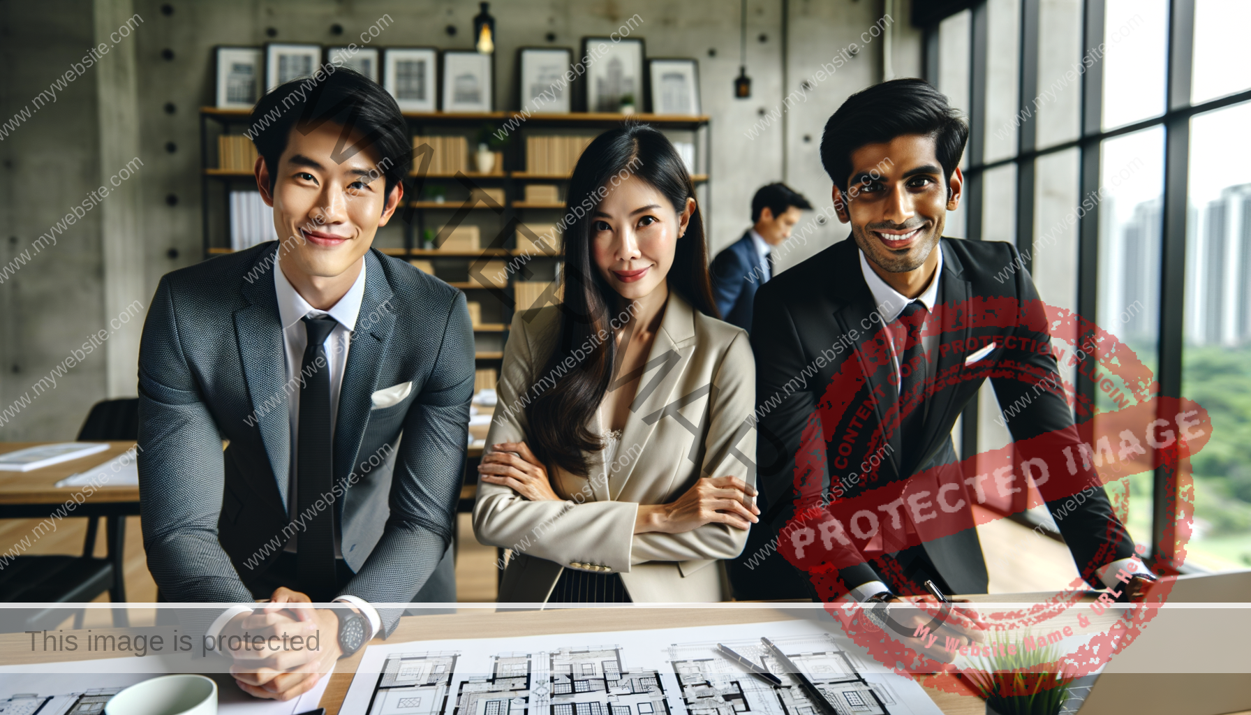 Professional property agent team, malay, chinese, indian